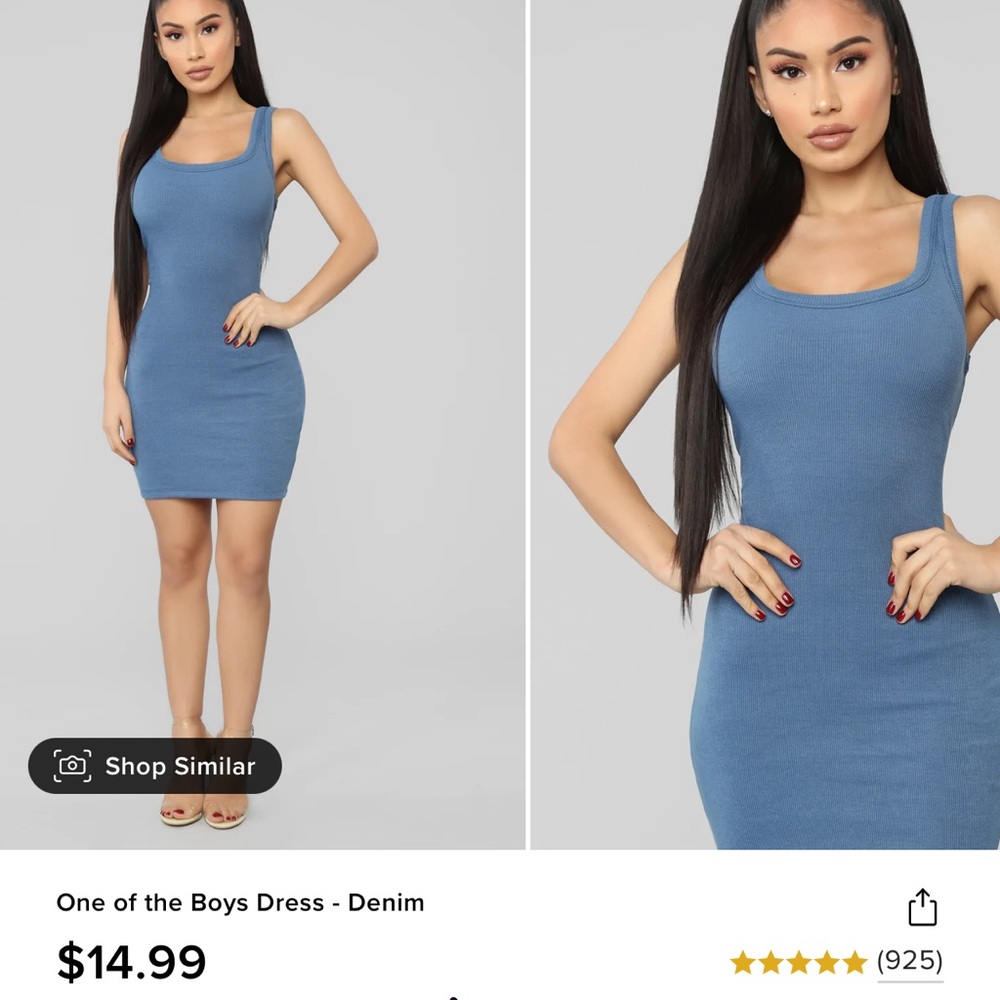 Blue fashion nova dress, size small